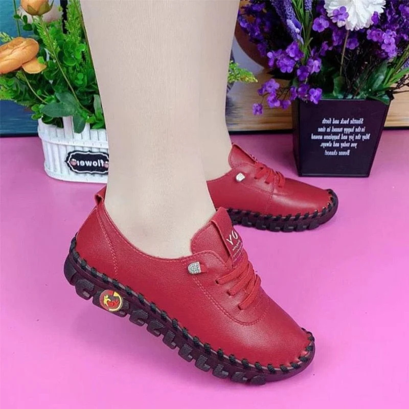 Leather Flat Slip-On Shoes - Image 3